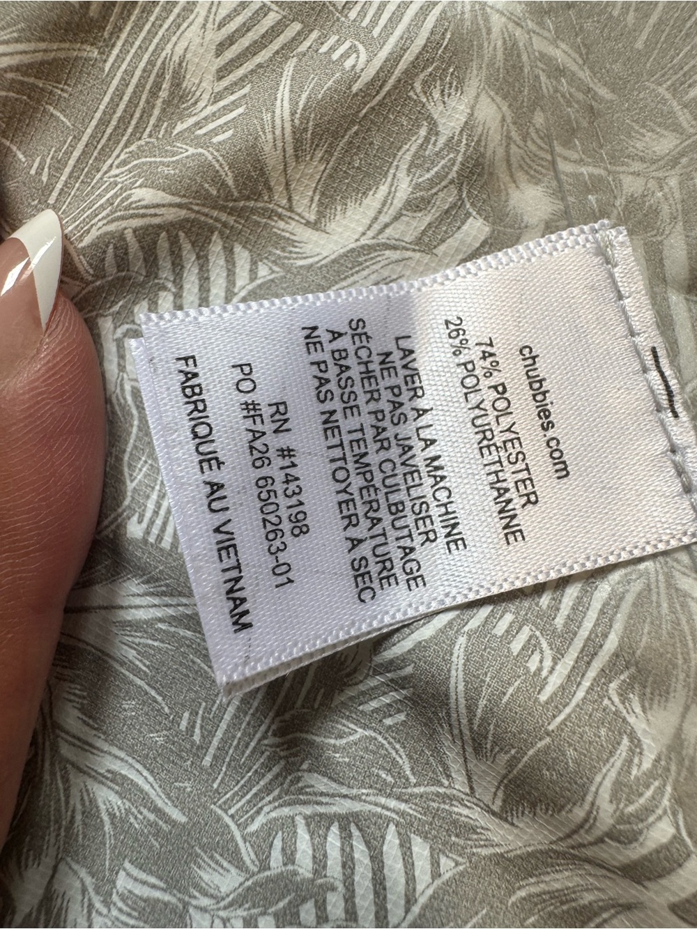 Chubbies palm tree print rain jacket Hooded Light Gray The Surf Signal Medium - Picture 12 of 12